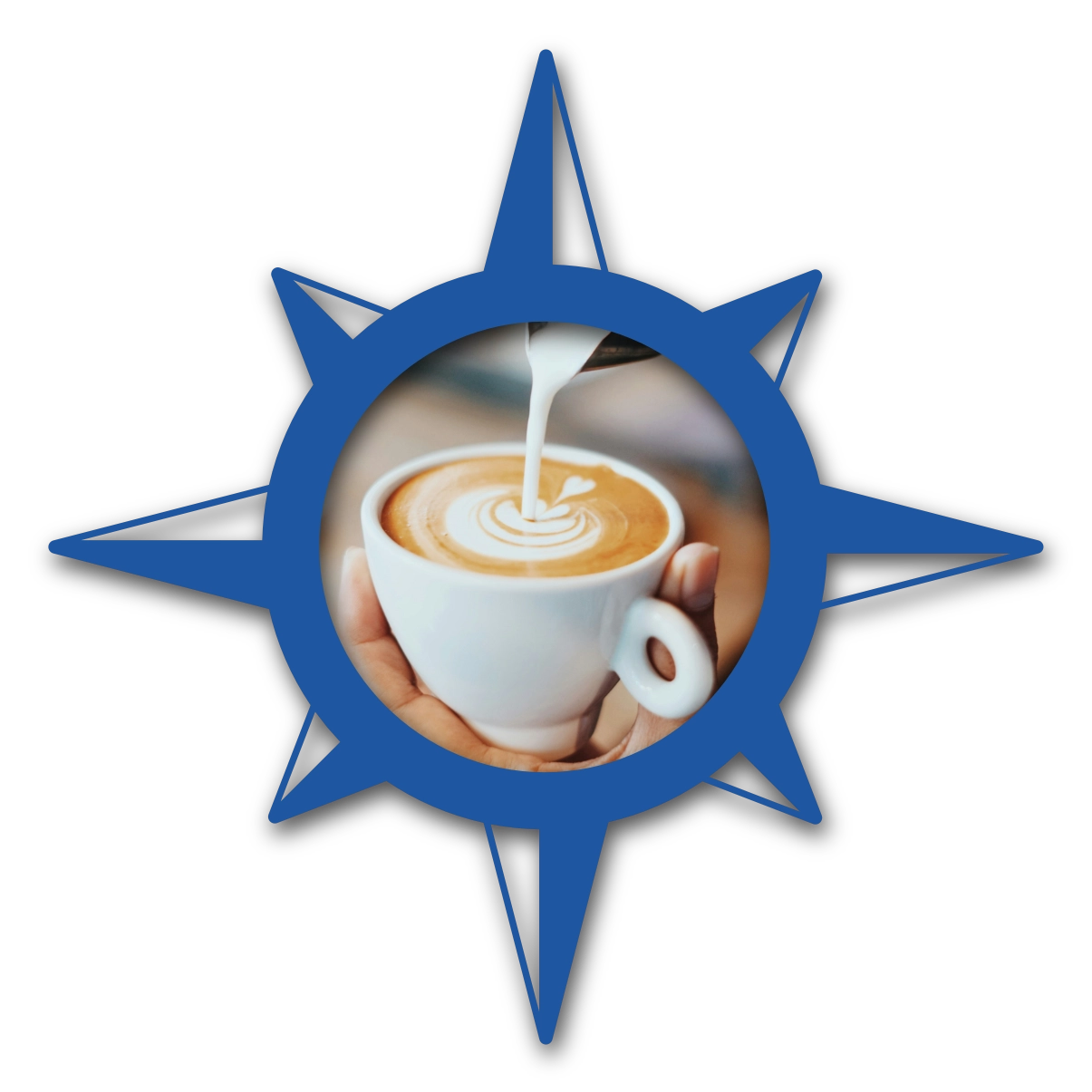 Milk being poured into latte art
